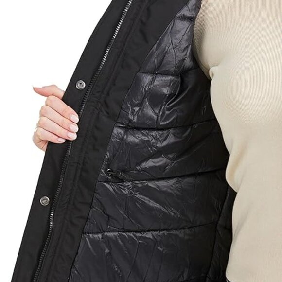 AIKKIA Women Black Slim-Fit Fall Coat-Trendy Hooded Puffer Coat  Sz: S(4) Black - Picture 7 of 12